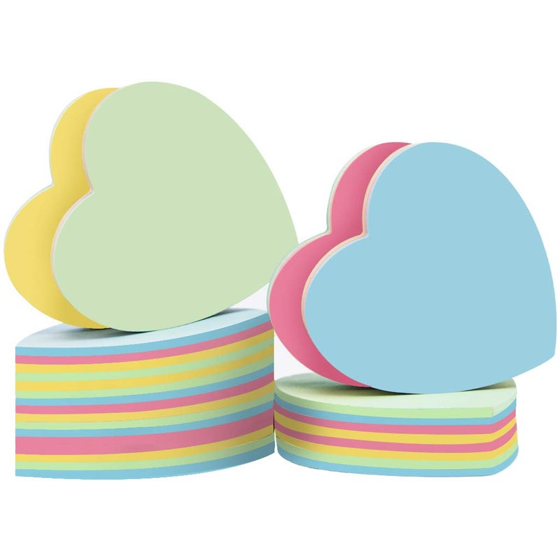 OSOPOLA Sticky Notes - 1000 Sheets Heart Mixed 4 Color Bulk Sale Sticky Memo Post Memo Note Tape Self Stick Notes for Office/School/Home - Image 1